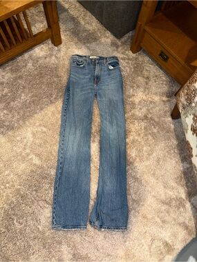 Abercrombie & Fitch Blue Flare Wide-Leg Jeans
